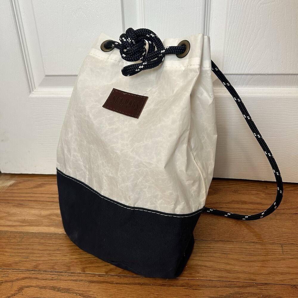 Sea Bags Maine Sail Cloth Canvas Nautical Rope Backpack Bucket Bag